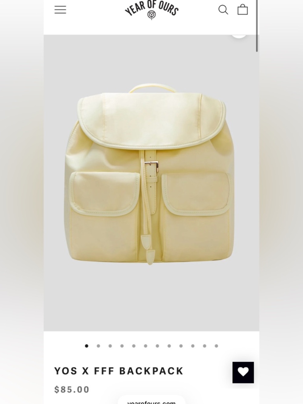 Year of Ours Pale Yellow Women’s Backpack with Front Pockets
